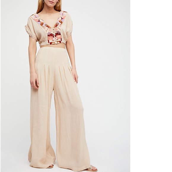 Free People 2-Piece Crop Top & Wide-Leg Pants Set - Picture 3 of 8